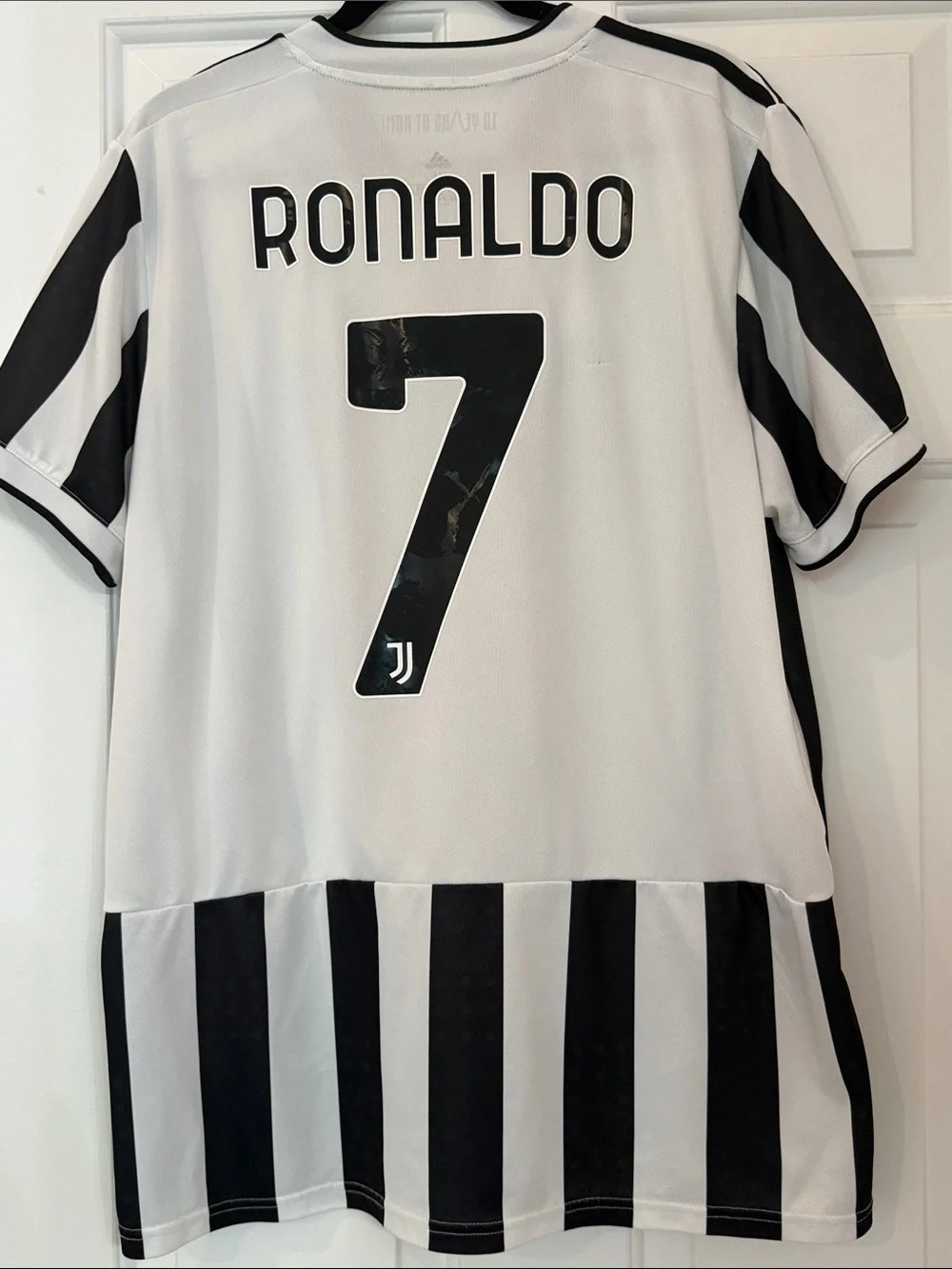 adidas Black and White Striped Soccer Jersey - Picture 3 of 4